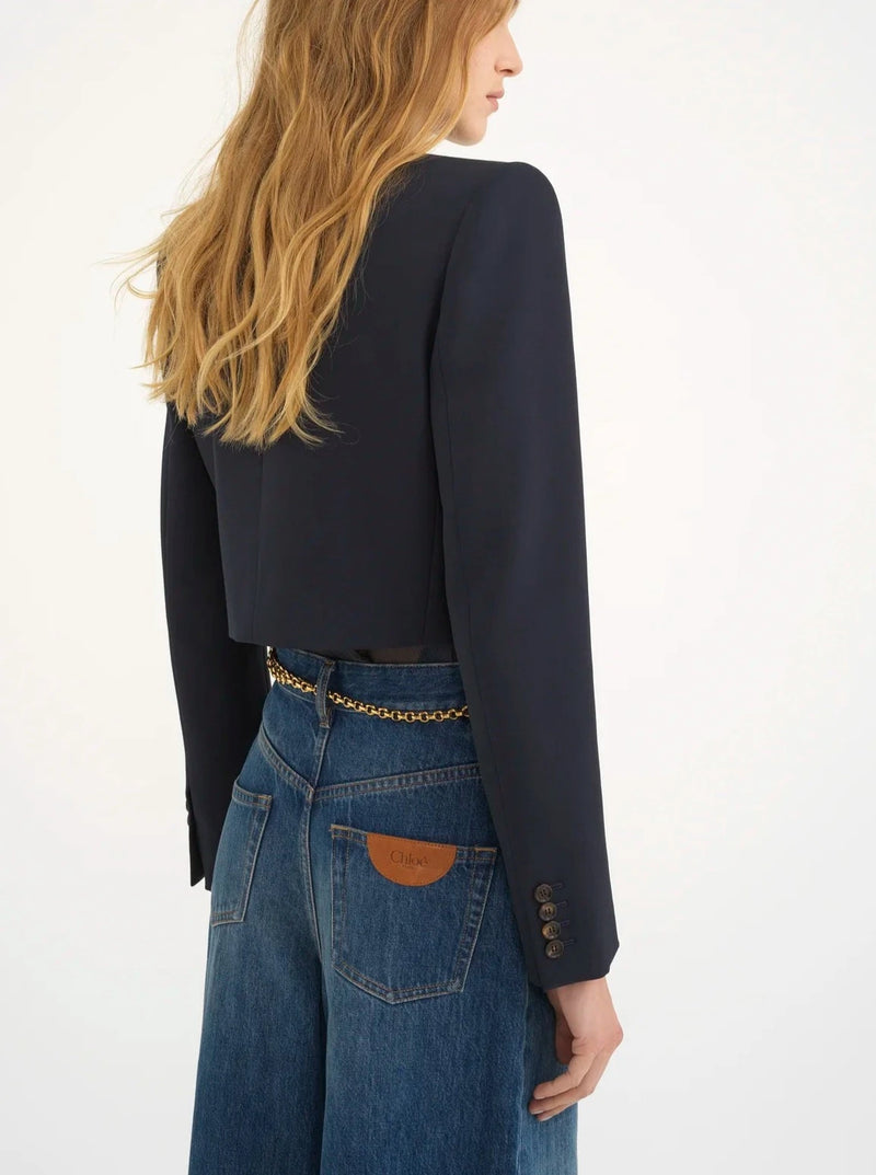 Veste spencer courte en laine Eclipse Blue CHLOÉ