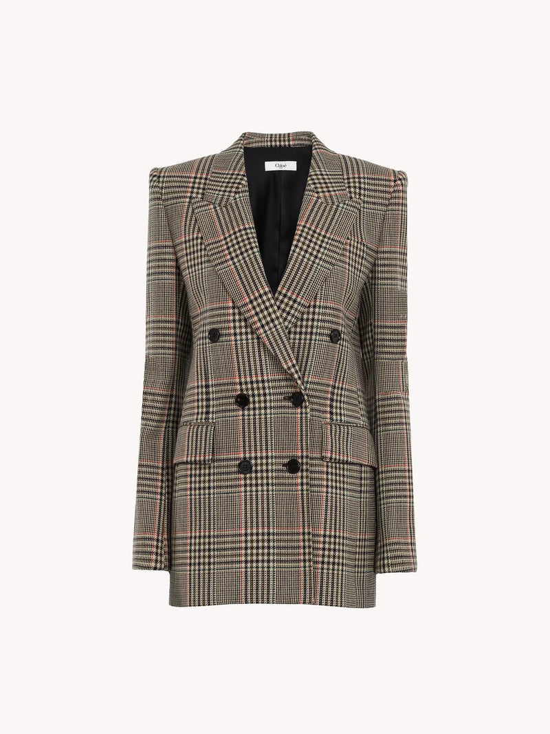 CHLOÉ Multicolored Prince-de-Wales blazer jacket