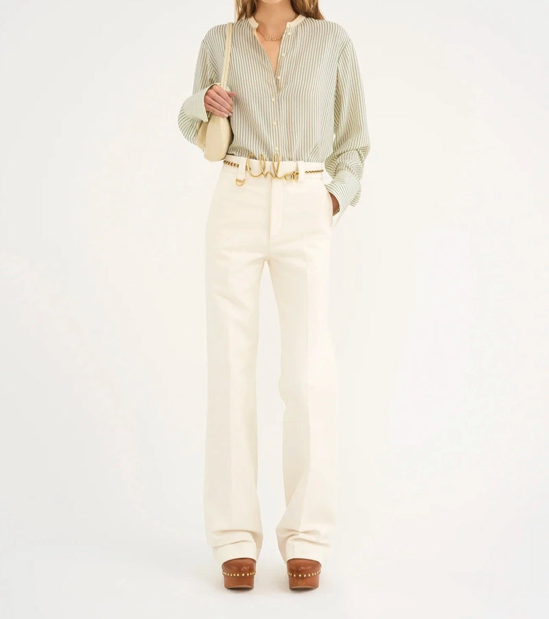 Oversize shirt in blue/ white silk chloé