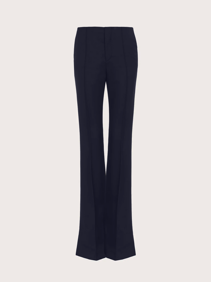 Adjusted pants with asymmetrical ankles in wool grain of chloé navy