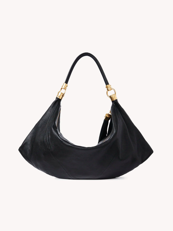 Sac "Hobo Foulard en cuir grainé Noir/ Or" CHLOÉ