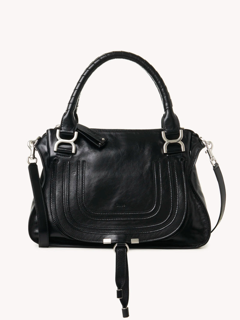 Sac "Marcie en cuir Brillant Noir" CHLOÉ