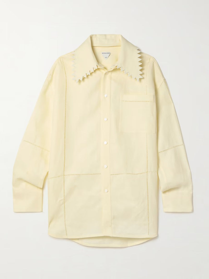 Yellow embroidery linen shirt BOTTEGA VENETA