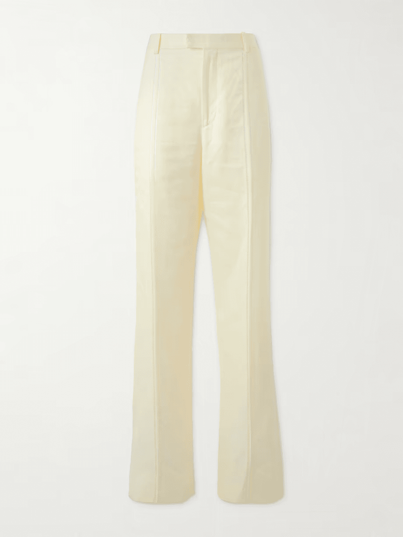 Straight pants in embroidery of Creme  BOTTEGA VENETA