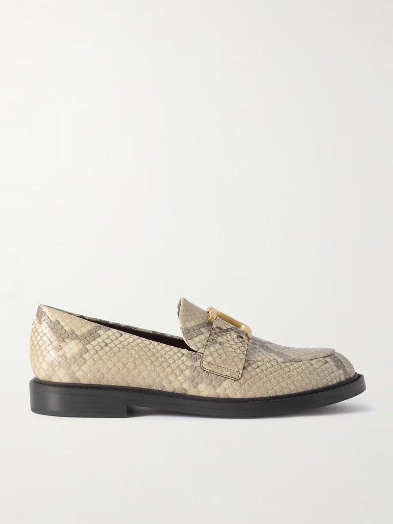 Moccasins "Marcie in leather effect serpent with loops beige" chloé