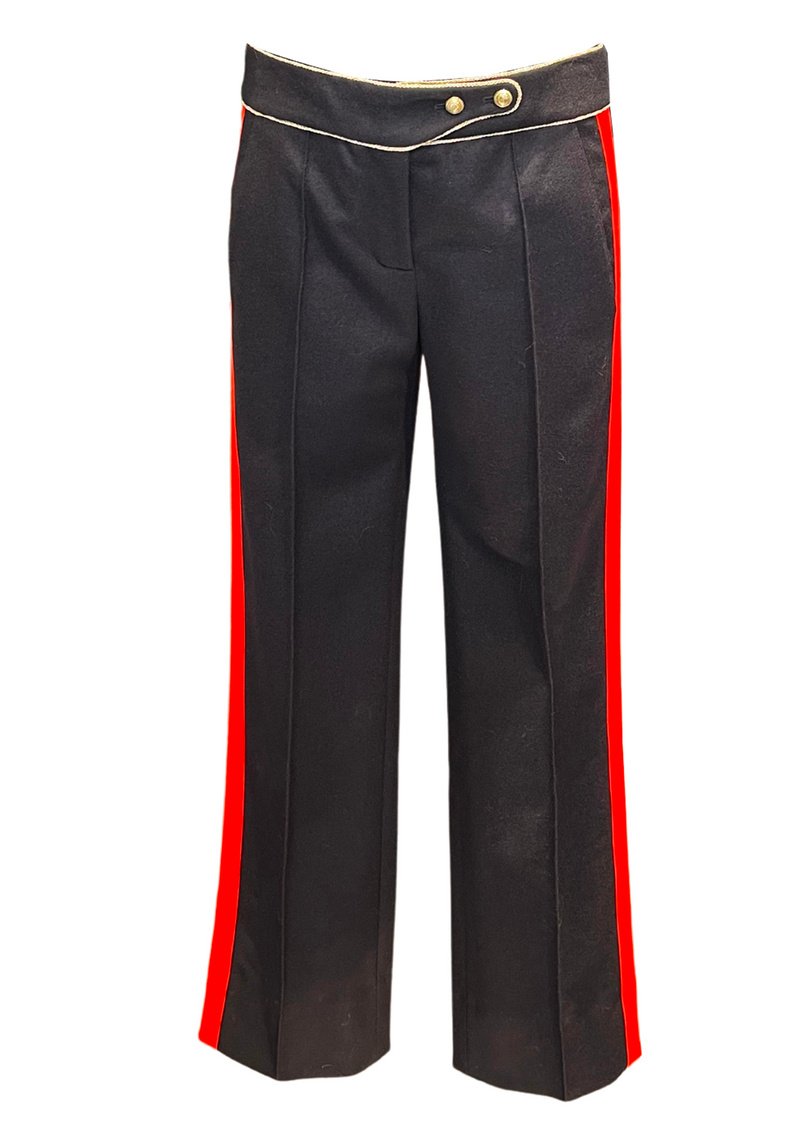 Pantalon Piping Noir / Rouge PACO RABANNE