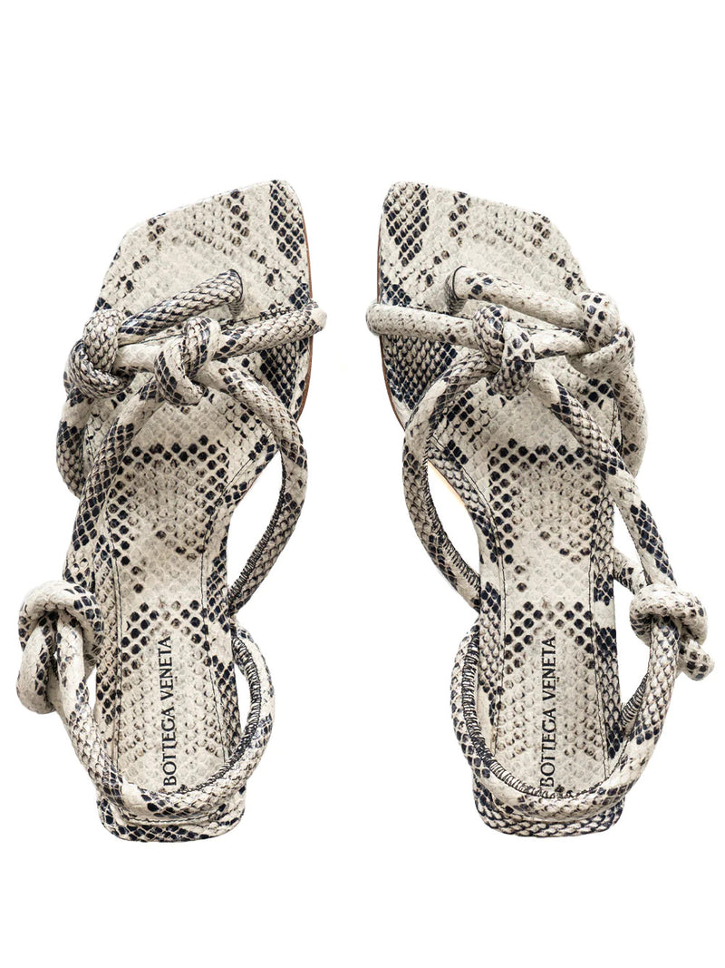 Sandals "Jimbo in snake print Black/ White" BOTTEGA VENETA